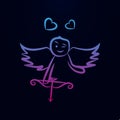 Cupid with onions sketch nolan icon. Simple thin line, outline vector of wedding icons for ui and ux, website or mobile