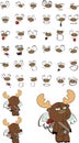 Cupid plush little moose cartoon expressions set