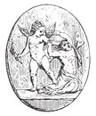 Cupid and Psyche, vintage engraving