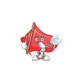 Cupid red loudspeaker cartoon character with mascot Royalty Free Stock Photo