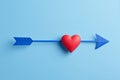 Red heart arrow pattern on blue background,Generative AI Royalty Free Stock Photo