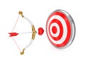 Cupid's bow and red target. Royalty Free Stock Photo