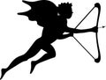 Cupid Silhouette Royalty Free Stock Photo