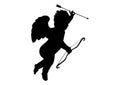 Cupid silhouette. Royalty Free Stock Photo