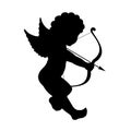 Cupid silhouette shooting arrow