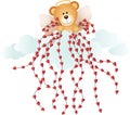 Cupid teddy bear with hearts