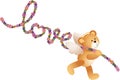 Cupid teddy bear with word love shaped flowers