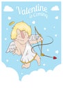 cupid valentine wish. Vector illustration decorative design