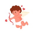 Cupid Vector. Cupids Silhouette. Valentine Day Card. Shoots A Bow