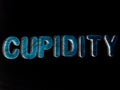 cupidity word written on english language with illustration background