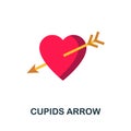 Cupids Arrow flat icon. Color simple element from wedding collection. Creative Cupids Arrow icon for web design, templates,