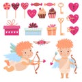 Cupids and decor for Valenines day