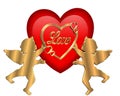 Cupids heart Valentine isolated Royalty Free Stock Photo