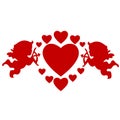 Cupids and hearts Royalty Free Stock Photo