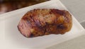 Cupim, bovine meat steak, traditional brazilian barbecue whole piece on a tray. Royalty Free Stock Photo