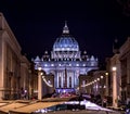 Cupola of Basilica di San Pietro at night