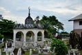 Cupola dome in Islamic Malay Muslim graveyard with many tombs Kuching Sarawak Malaysia Royalty Free Stock Photo