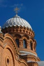 The cupola of histirical Ascension Church in Trostyanets, Ukraine