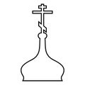 Cupola ortodox church icon black color illustration flat style simple image