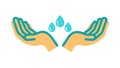 Cupped Hands Holding Water Drops Icon, Care and Conservation, vector design Generative AI Royalty Free Stock Photo