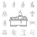 Cupping, physiotherapy, lying icon. Physiotherapy icons universal set for web and mobile