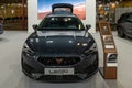 Cupra Leon premiere at a motor show, 2023 model, front view