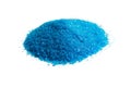 Cupric sulfate isolated on white. Bright, blue copper sulfate, CuSO4