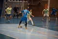 Futsal player in the sports hall