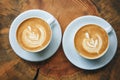 Cups of aromatic coffee cappuccino Royalty Free Stock Photo