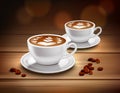 Cups of Cappuccino Coffee Composition Royalty Free Stock Photo