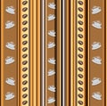 Cups of coffee vertical stripy background with coffee beans