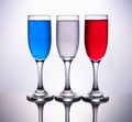 3 cups coloured with french flag