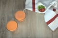 cups of Cordovan salmorejo Royalty Free Stock Photo