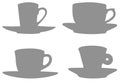 Cups silhouette - set icons