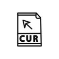 CUR File Document Icon linear vector graphics sign Royalty Free Stock Photo