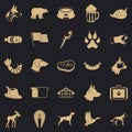 Cur icons set, simple style