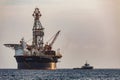 The oil rig `Sevan Louisiana` off the Curacao coast in the Caribbean. Mobile Offshore Drilling Unit MODU based on Sevan SSP`s H