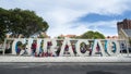 Curacao huge letters at streets of Punda Royalty Free Stock Photo