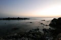 Curacao, long exposure classic seascape after sunset Royalty Free Stock Photo