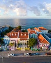 Curacao, Netherlands Antilles View of colorful buildings of downtown Willemstad Curacao Caribbean, Colorful restored Royalty Free Stock Photo