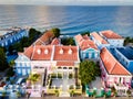 Curacao, Netherlands Antilles View of colorful buildings of downtown Willemstad Curacao Caribbean, Colorful restored Royalty Free Stock Photo