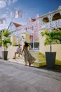 Curacao, Netherlands Antilles View of colorful buildings of downtown Willemstad Curacao Caribbean, Colorful restored Royalty Free Stock Photo