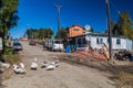 CURACO DE VELEZ, CHILE - MARCH 21, 2015: Poor houses of fishermen in Curaco de Velez village, Quinchao island, Chi