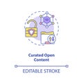 Curated open content concept icon