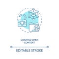 Curated open content concept icon