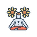 Color illustration icon for Curative, yoga and healing