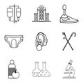 Curative icons set, outline style