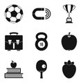 Curative place icons set, simple style