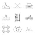 Curative source icons set, outline style