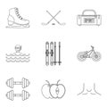 Curative source icons set, outline style Royalty Free Stock Photo